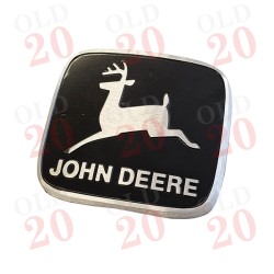 John Deere Black and Aluminium Silver Front Badge Emblem