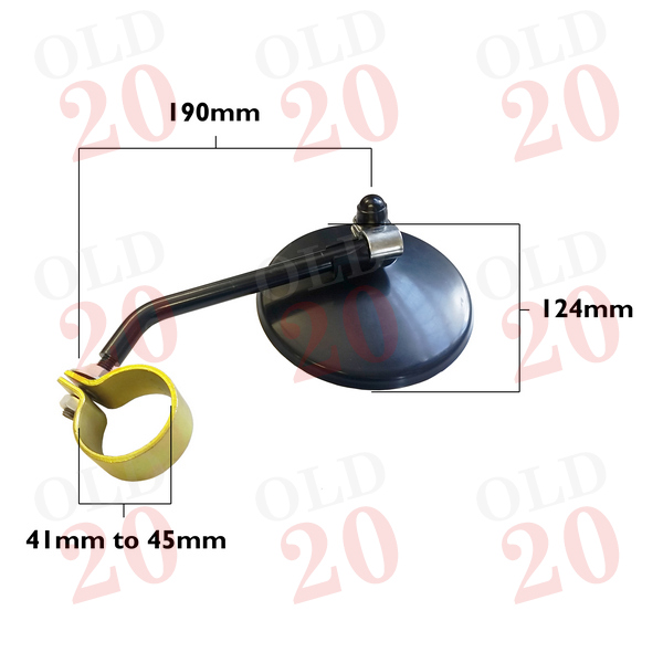 Old Style Black Mirror and Clamp Set