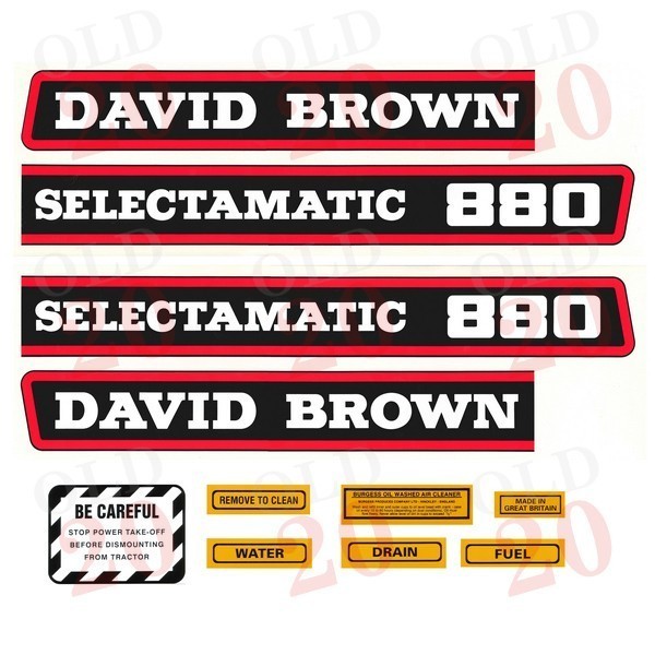 David Brown 880 Selectamatic Decal Set