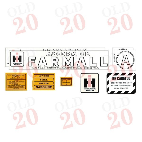 International Farmall A Decal Set