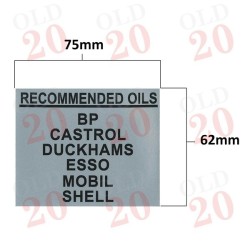 Massey Ferguson 'Recommended Oils' Filter Housing Decal