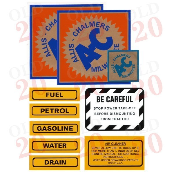 Allis Model U Decal Set