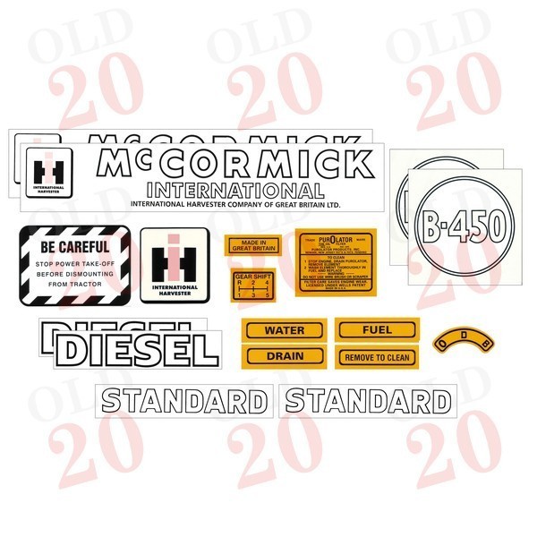 McCormick IH B450 Decal Set