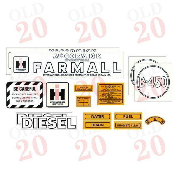 IH Farmall B450 Decal Set