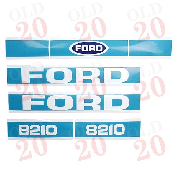 Ford 8210 Early Type Bonnet Decal Set