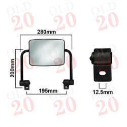 Landini 16000 16500 and MF 2000 Series tractor mirror and arm assembly. Left and Right hand side.