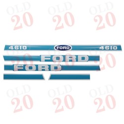 Ford 4610 Blue and White Bonnet Decal Set