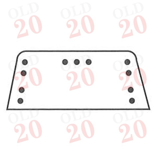 Ford Q-Cab Upper Rear Cab Glass. To suit 4 and 6 Cylinder tractors with 11 Holes